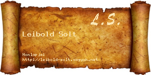 Leibold Solt névjegykártya